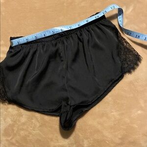 Black Silky & Lace Pajama Shorts